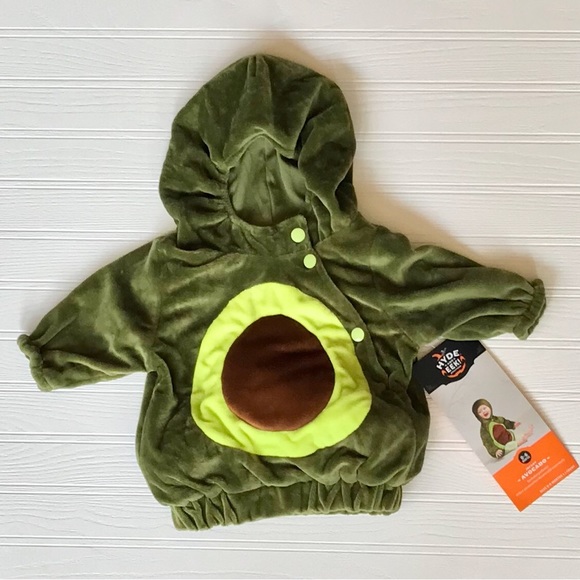 NWT Hyde & Eek Avocado Plush Hooded Pullover Halloween Costume Size 0 /6 months. - Picture 2 of 5